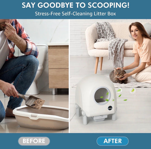 Automatic self cleaning cat litter box