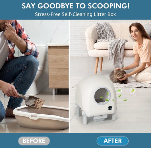 Automatic self cleaning cat litter box